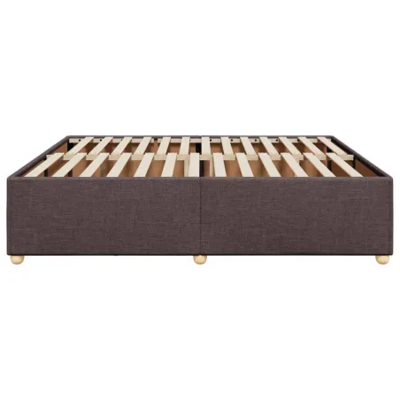 Cadre de lit sans matelas marron foncé 200x200 cm tissu