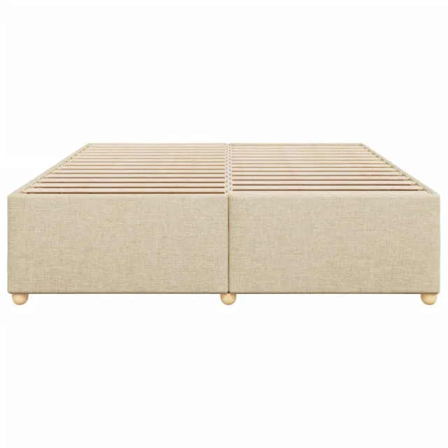 Cadre de lit sans matelas crème 200x200 cm tissu