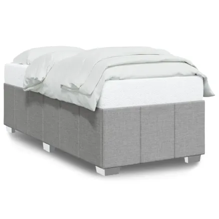 Cadre de lit sans matelas gris clair 80x200 cm tissu 2