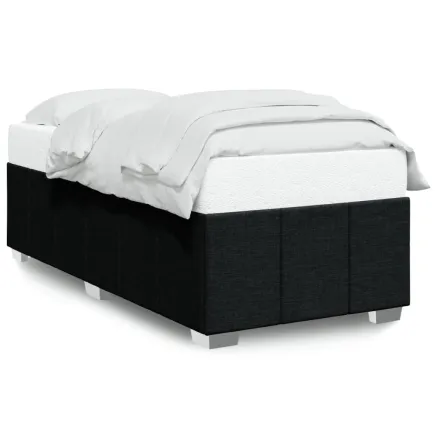 Cadre de lit sans matelas noir 80x200 cm tissu 2