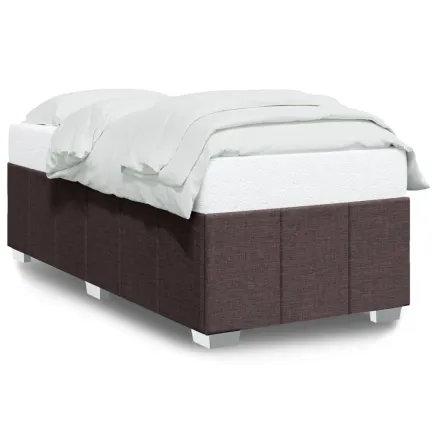 Cadre de lit sans matelas marron foncé 80x200 cm tissu 2
