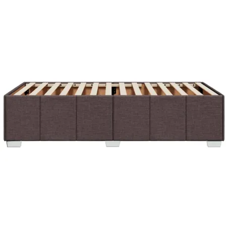 Cadre de lit sans matelas marron foncé 80x200 cm tissu