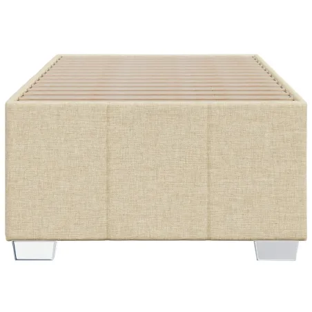 Cadre de lit sans matelas crème 80x200 cm tissu