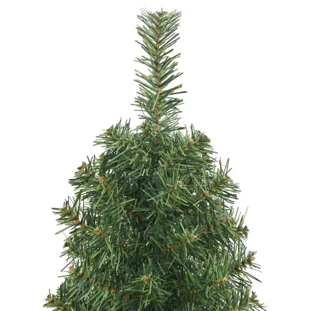 Sapin de Noël artificiel mince avec support vert 120 cm PVC