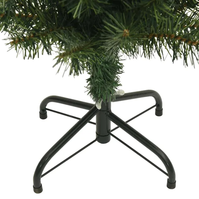 Sapin de Noël artificiel mince avec support vert 120 cm PVC