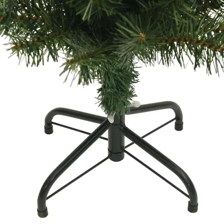 Sapin de Noël artificiel mince avec support vert 120 cm PVC