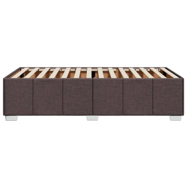 Cadre de lit sans matelas marron foncé 90x190 cm tissu