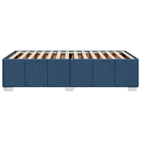 Cadre de lit sans matelas bleu 90x190 cm tissu