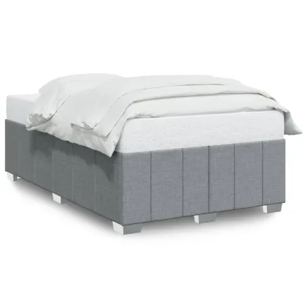 Cadre de lit sans matelas gris clair 120x190 cm tissu 2