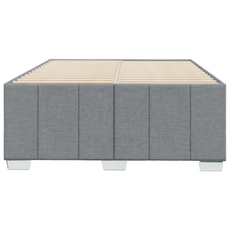 Cadre de lit sans matelas gris clair 120x190 cm tissu