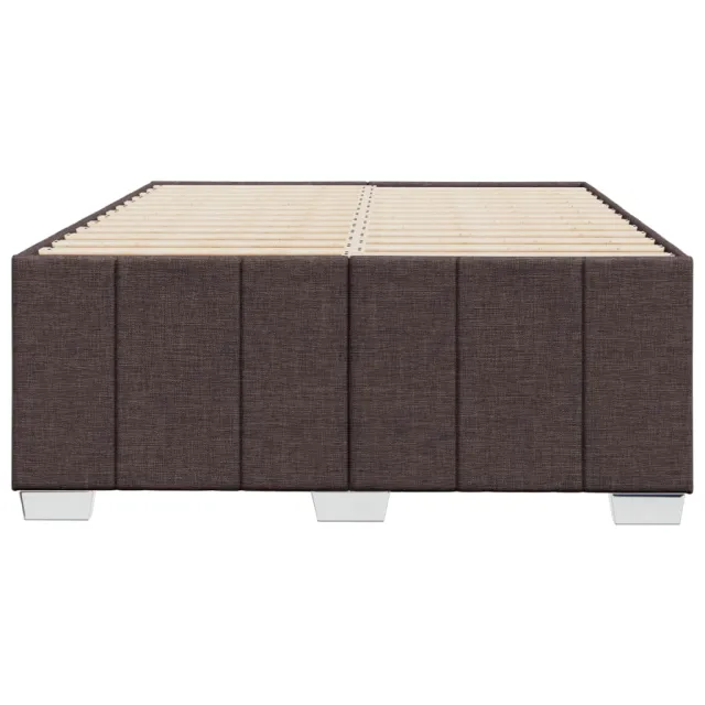 Cadre de lit sans matelas marron foncé 120x190 cm tissu