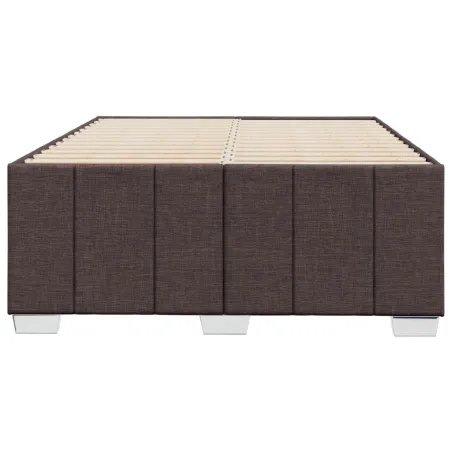Cadre de lit sans matelas marron foncé 120x190 cm tissu