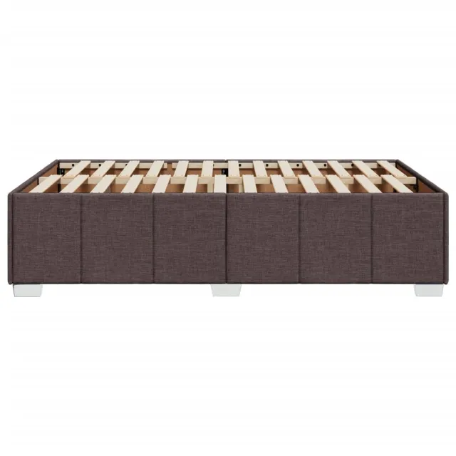 Cadre de lit sans matelas marron foncé 120x190 cm tissu