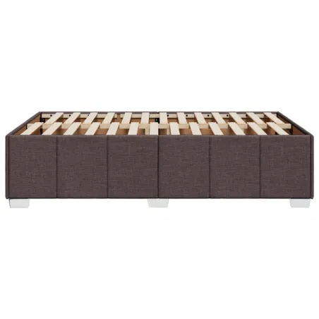 Cadre de lit sans matelas marron foncé 120x190 cm tissu