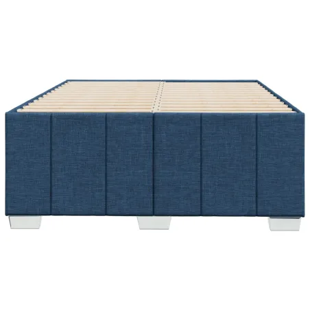 Cadre de lit sans matelas bleu 120x190 cm tissu