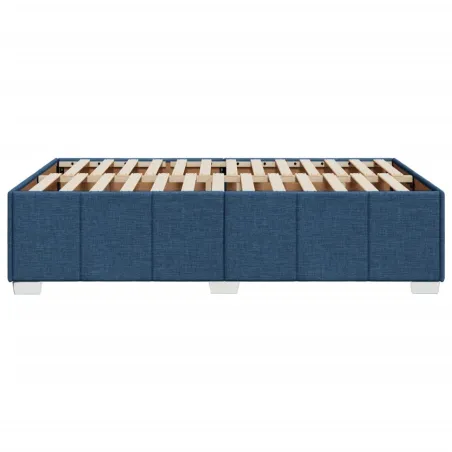 Cadre de lit sans matelas bleu 120x190 cm tissu