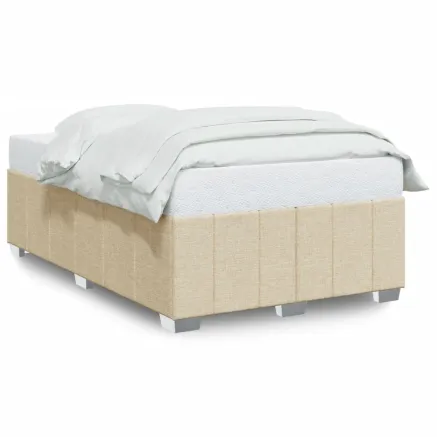 Cadre de lit sans matelas crème 120x200 cm tissu 2