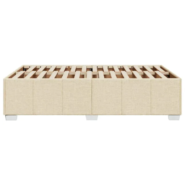Cadre de lit sans matelas crème 120x200 cm tissu