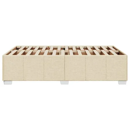 Cadre de lit sans matelas crème 120x200 cm tissu