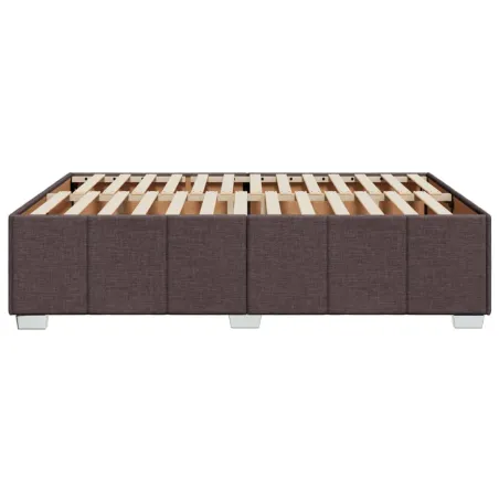 Cadre de lit sans matelas marron foncé 140x190 cm tissu