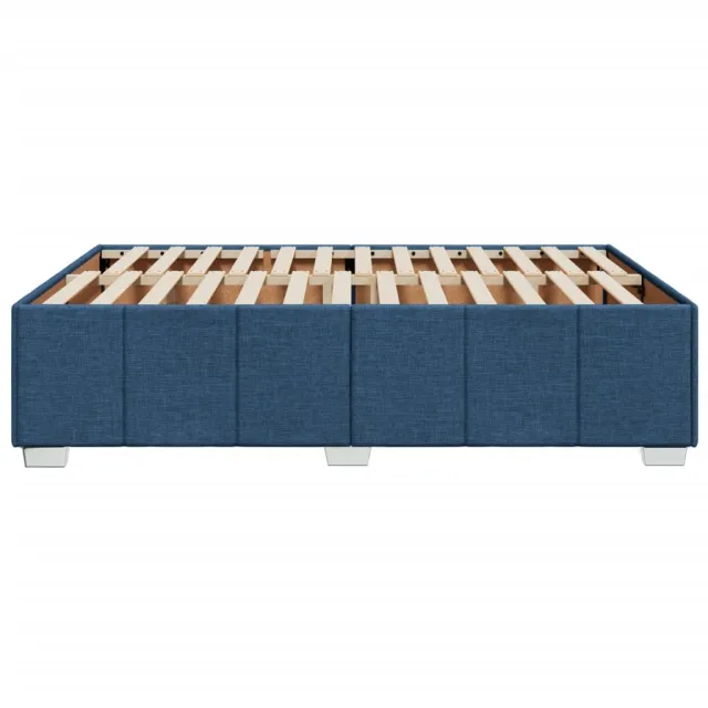 Cadre de lit sans matelas bleu 140x190 cm tissu
