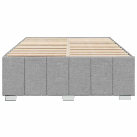 Cadre de lit sans matelas gris clair 140x200 cm tissu