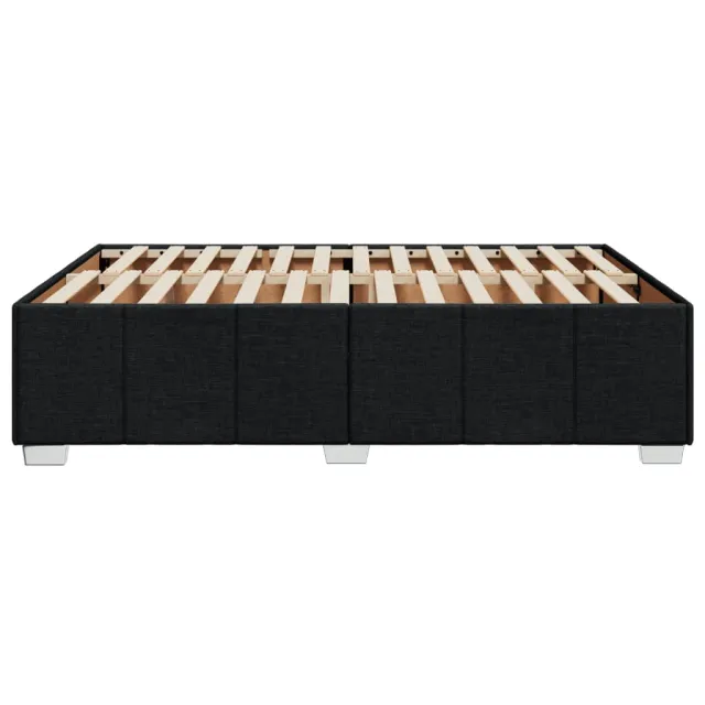 Cadre de lit sans matelas noir 140x200 cm tissu