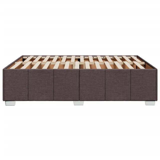 Cadre de lit sans matelas marron foncé 140x200 cm tissu