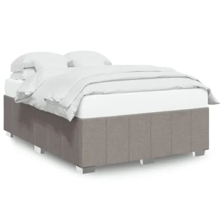 Cadre de lit sans matelas taupe 140x200 cm tissu 2