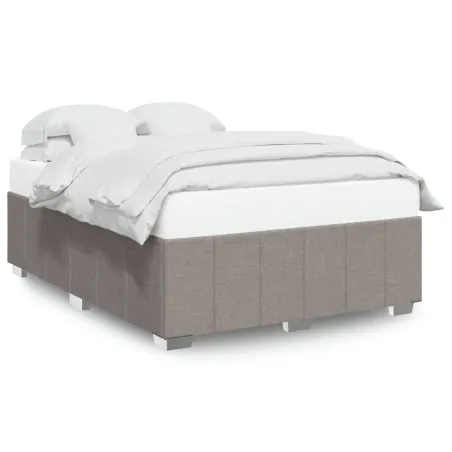 Cadre de lit sans matelas taupe 140x200 cm tissu