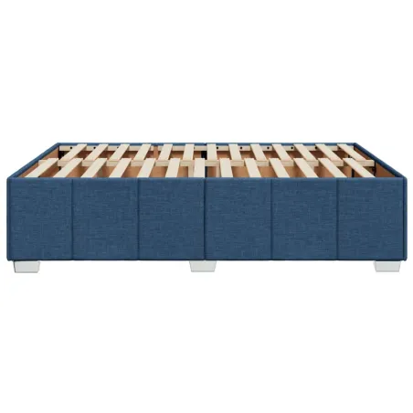 Cadre de lit sans matelas bleu 140x200 cm tissu