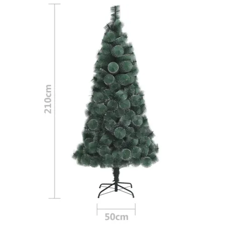 Sapin de Noël artificiel avec support Vert 210 cm PET