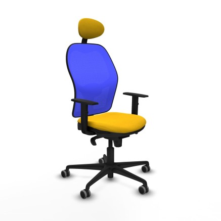 Sedia Ufficio con Poggiatesta Piqueras y Crespo 1D036G1 Giallo