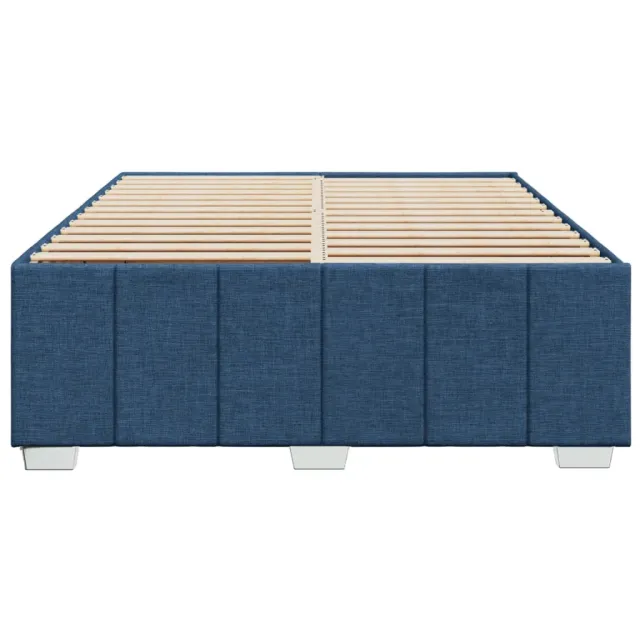 Cadre de lit sans matelas bleu 160x200 cm tissu