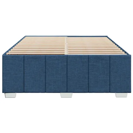 Cadre de lit sans matelas bleu 160x200 cm tissu