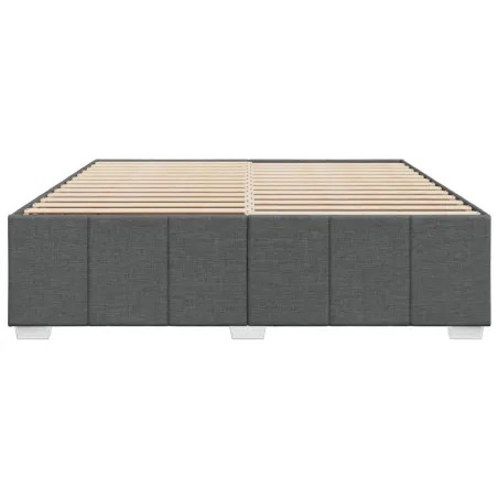 Cadre de lit sans matelas gris foncé 180x200 cm tissu