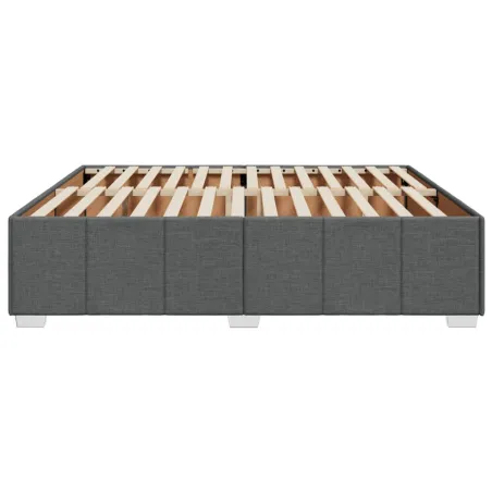 Cadre de lit sans matelas gris foncé 180x200 cm tissu