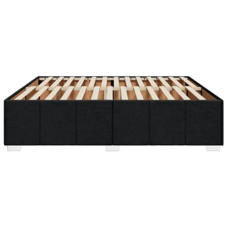 Cadre de lit sans matelas noir 180x200 cm tissu