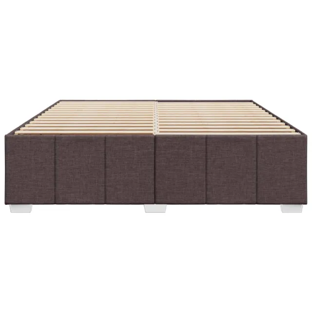Cadre de lit sans matelas marron foncé 180x200 cm tissu