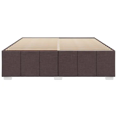Cadre de lit sans matelas marron foncé 180x200 cm tissu
