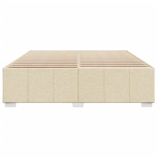 Cadre de lit sans matelas crème 180x200 cm tissu