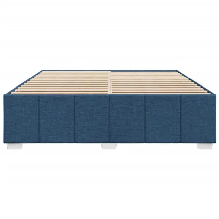 Cadre de lit sans matelas bleu 180x200 cm tissu