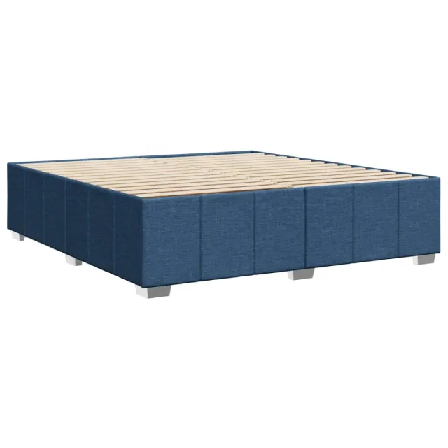 Cadre de lit sans matelas bleu 180x200 cm tissu
