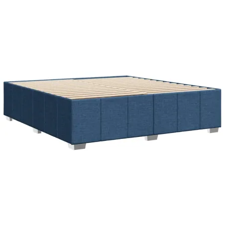 Cadre de lit sans matelas bleu 180x200 cm tissu