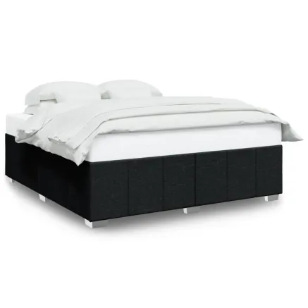 Cadre de lit sans matelas noir 200x200 cm tissu 2