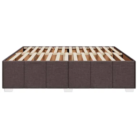 Cadre de lit sans matelas marron foncé 200x200 cm tissu