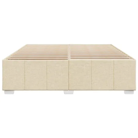 Cadre de lit sans matelas crème 200x200 cm tissu