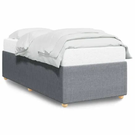 Cadre de lit sans matelas gris clair 80x200 cm tissu 2