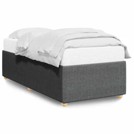 Cadre de lit sans matelas gris foncé 80x200 cm tissu 2