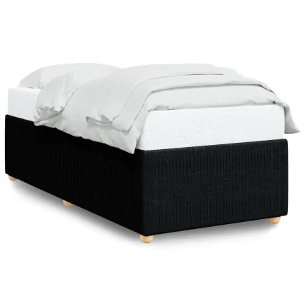 Cadre de lit sans matelas noir 90x190 cm tissu 2